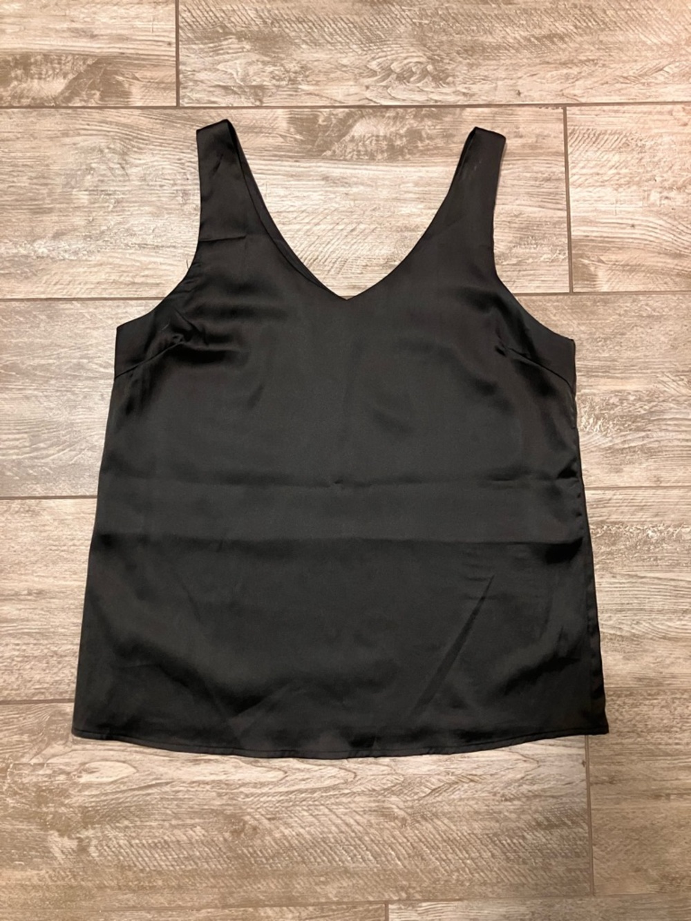 Classic Black V-Neck Satin Camisole